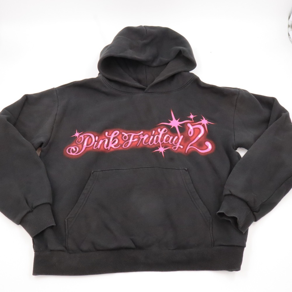 Nicki Minaj Pink Friday 2 Hoodie Medium Black Pink Airbrush Tour Merch Graphic